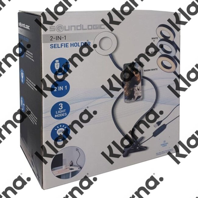 Soundlogic Selfie LED Light - Ringlamp met Telefoonhouder en Tafelklem