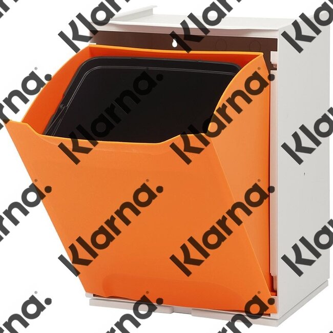 Duett - Afvalbak voor Recycling - Vrijstaand - Stapelbaar - Wandmontage - Oranje