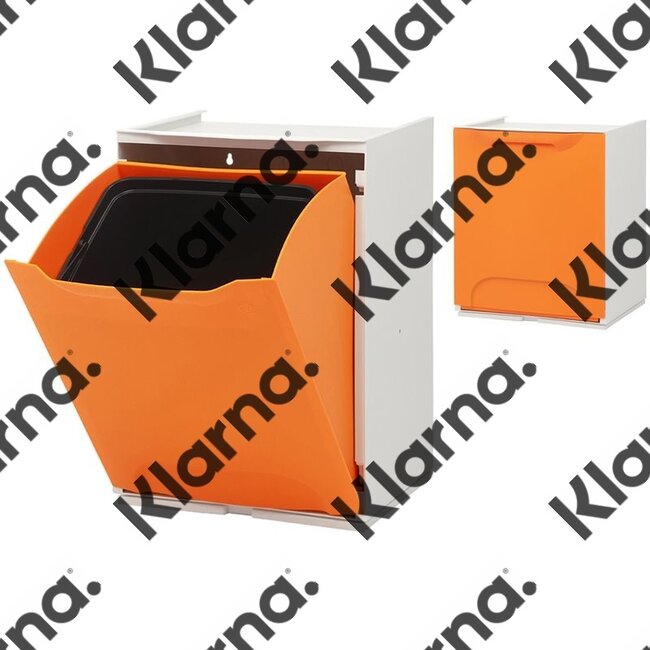 Duett - Afvalbak voor Recycling - Vrijstaand - Stapelbaar - Wandmontage - Oranje