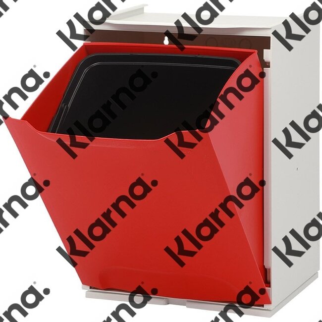 Duett - Afvalbak voor Recycling - Vrijstaand - Stapelbaar - Wandmontage - Rood