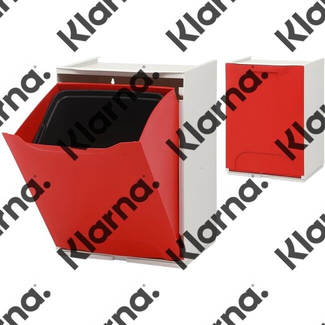 Duett - Afvalbak voor Recycling - Vrijstaand - Stapelbaar - Wandmontage - Rood