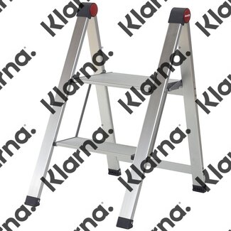 Duett Huishoudtrap Inklapbaar - 2 treden - Aluminium