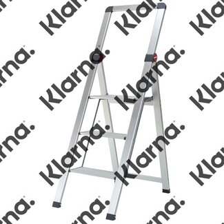 Duett Huishoudtrap Inklapbaar - 3 treden met beugel - Aluminium