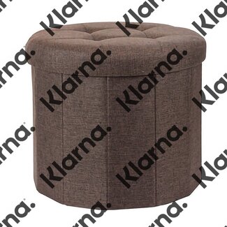 Opberg Poef -  Ø 45 cm x H 39 cm - Bruin