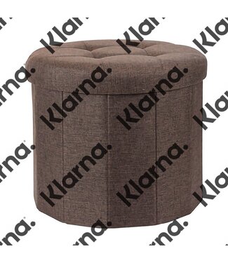 Opberg Poef -  Ø 45 cm x H 39 cm - Bruin
