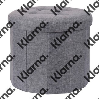 Opberg Poef -  Ø 45 cm x H 39 cm - Grijs