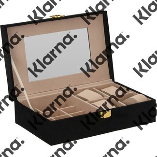 H&S Collection Sieradendoos - 25 x 16 x 7 cm - Zwart