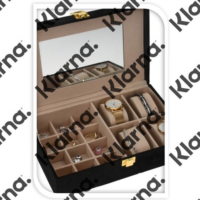 H&S Collection Sieradendoos - 25 x 16 x 7 cm - Zwart