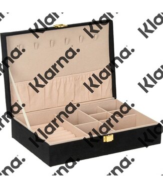 H&S Collection Sieradendoos - 28 x 19 x 7 cm - Zwart