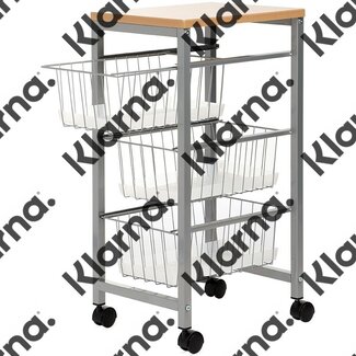 Duett Keukentrolley op Wieltjes - 3 Lades - Hout