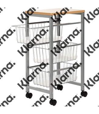 Duett Keukentrolley op Wieltjes - 3 Lades - Hout