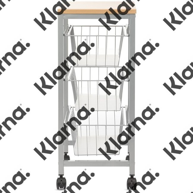 Duett Keukentrolley op Wieltjes - 3 Lades - Hout