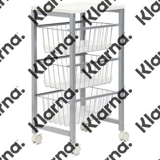 Duett Keukentrolley op Wieltjes - 3 Lades - Wit