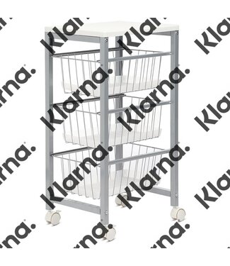 Duett Keukentrolley op Wieltjes - 3 Lades - Wit