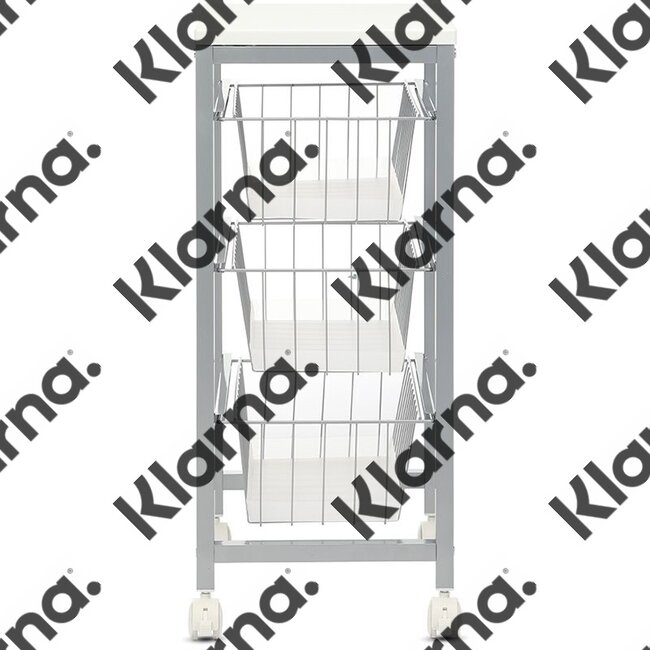 Duett Keukentrolley op Wieltjes - 3 Lades - Wit