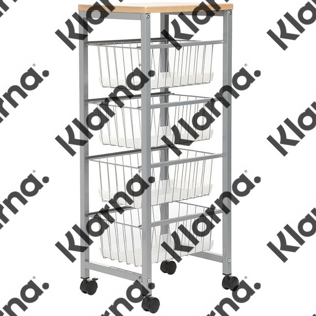 Duett Keukentrolley op Wieltjes - 4 Lades - Hout