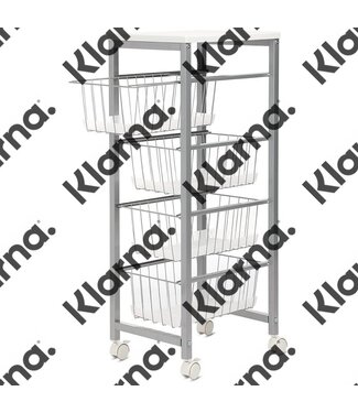Duett Keukentrolley op Wieltjes - 4 Lades - Wit