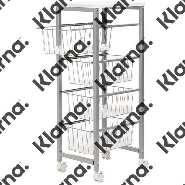 Duett Keukentrolley op Wieltjes - 4 Lades - Wit