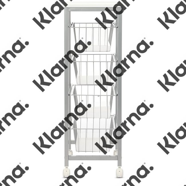 Duett Keukentrolley op Wieltjes - 4 Lades - Wit