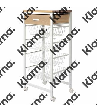 Duett Keukentrolley op Wieltjes - 5 Lades - hout / wit