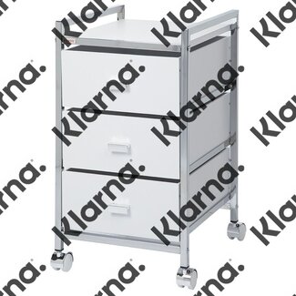 Duett Opbergtrolley op Wieltjes - Badkamer Trolley - 3 Lades - Wit