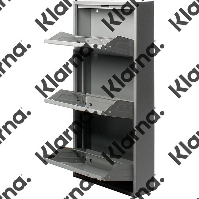 Duett Schoenenkast - 3 Vakken - Wandmontage - Grijs