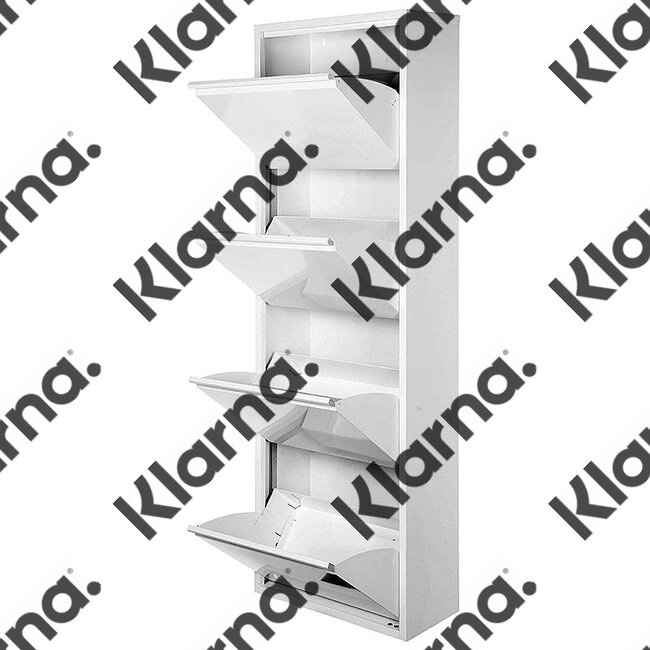 Duett Schoenenkast - 4 Vakken - Wandmontage - Wit