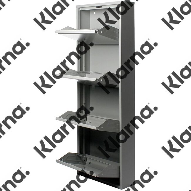 Duett Schoenenkast - 4 Vakken - Wandmontage - Grijs