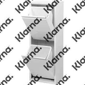 Duett - Afvalbak voor Recycling - Vrijstaand - Dubbele Bak - Wit