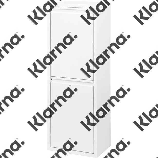 Duett - Afvalbak voor Recycling - Vrijstaand - Dubbele Bak - Wit