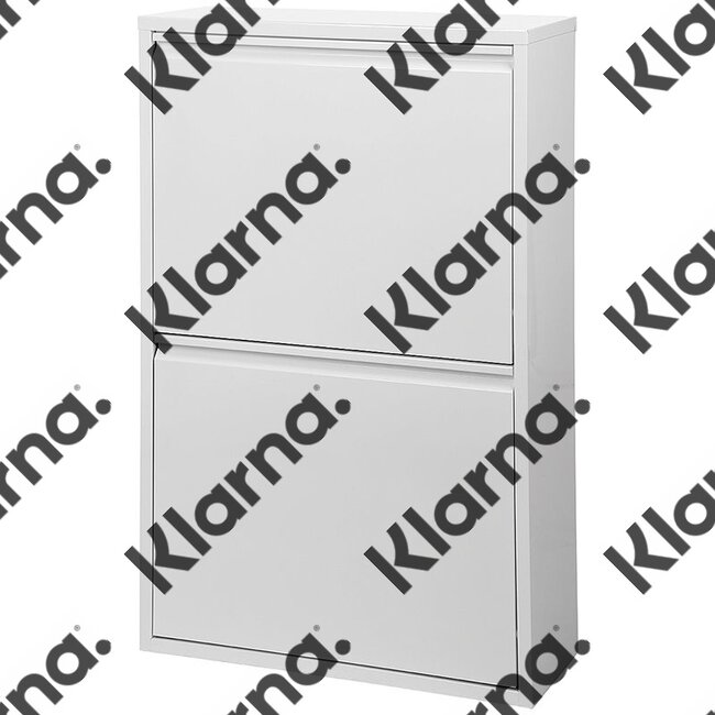 Duett - Afvalbak voor Recycling - Vrijstaand - 2 Dubbele Bakken - Wit