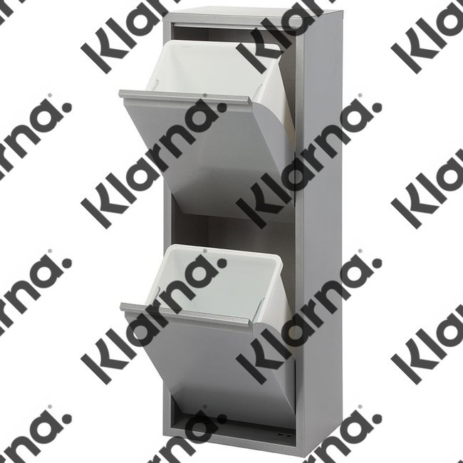 Duett - Afvalbak voor Recycling - Vrijstaand - Dubbele Bak - Grijs