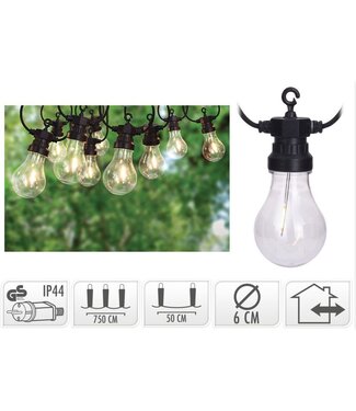 Lichtsnoer met 10 LED Filament - diameter 6cm