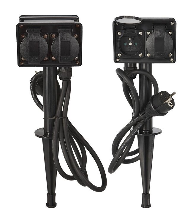 FXcontrol Tuinstekkerdoos 4-Voudig - Buitencontactdoos 2+2-Voudig