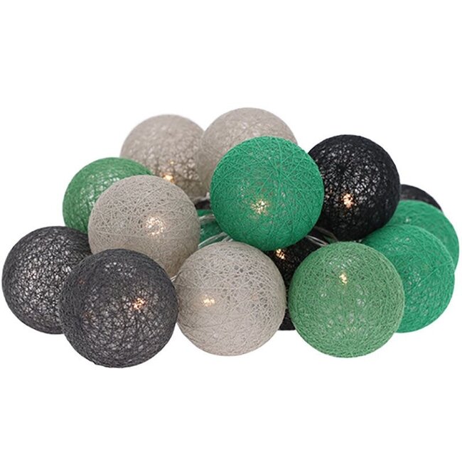 ProGarden Decoratieslinger verlicht - 20 LED Lampionnen van Katoen - met Timer - Groen