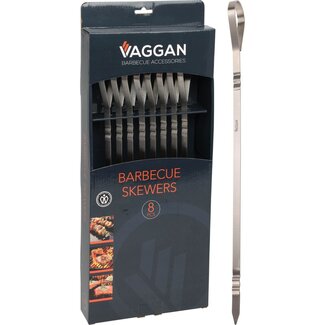 Vaggan 8x BBQ Vleespennen - Barbecue Spies - RVS - 41 cm