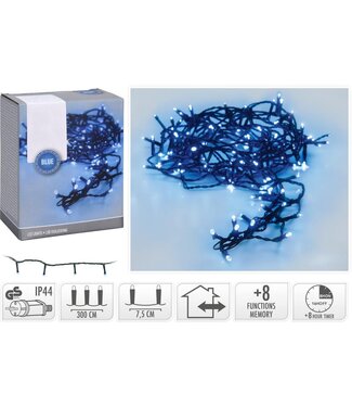 Kerstverlichting 40 led - 3m - blauw - Timer - Lichtfuncties - Geheugen - Buiten