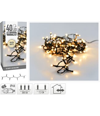 LED-verlichting - 40 LED - 3 meter - warm wit
