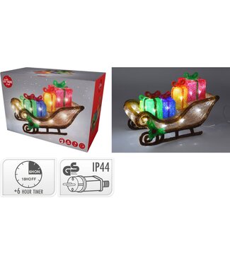 Kerstfiguur Acryl - Arreslee met led - 40 cm