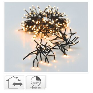 Clusterverlichting - 192 LED - 1.4m - Timer - Lichtfuncties - extra warm wit