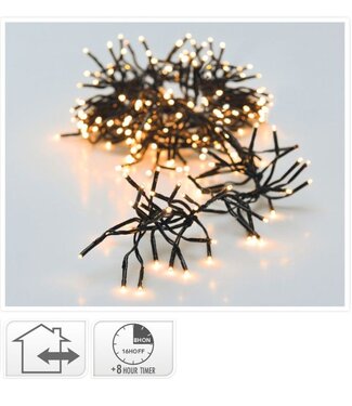 Clusterverlichting - 192 LED - 1.4m - Timer - Lichtfuncties - extra warm wit