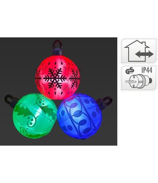 Verlichte Kerstballen XL - 183x70x156 cm - 3 Stuks