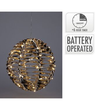 Verlichte Bal - Goud - 25 cm - 60 led