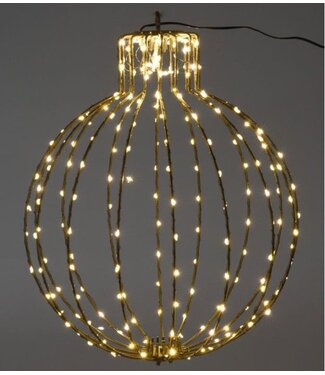 Verlichte Kerstbal - 45cm - Zwart Frame