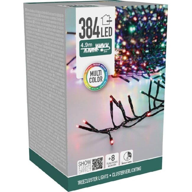 S.I.A. Treecluster Kerstboomverlichting - 384led - multicolor
