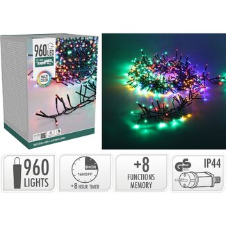 S.I.A. Treecluster Kerstboomverlichting - 960led - multicolor