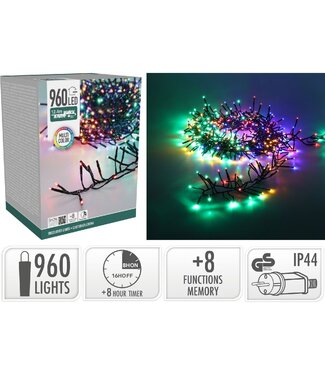 S.I.A. Treecluster Kerstboomverlichting - 960led - multicolor