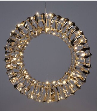Verlichte Krans - Goud - 30 cm - 50 led