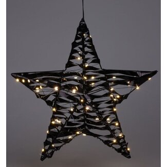 Verlichte Kerstster - Zwart - 40 cm - 60 led