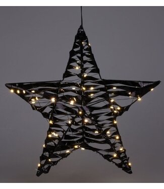 Verlichte Kerstster - Zwart - 40 cm - 60 led